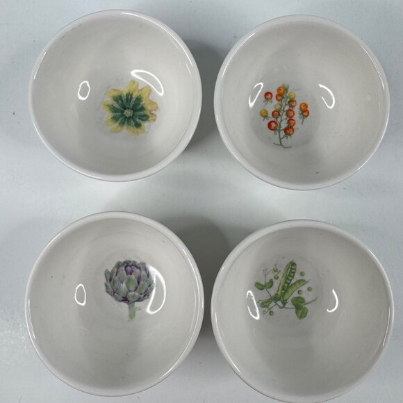 Jane Shasky Other - Jane Shasky Small 3 in Ceramic Bowls 4-Pc Set Vegetable Print Microwave Safe